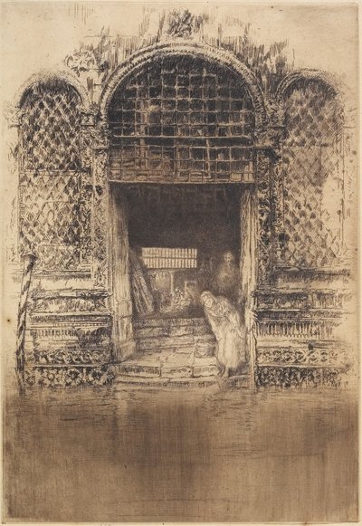 Den gamle døråbning fra det første Venedig-sæt, 1879-1880 af James Abbott McNeill Whistler
